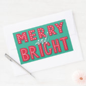 Merry en Bright Rechthoekige Sticker (Envelop)