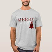 Merry en Bright Red Buffalo-spelstructuur T-shirt (Voorkant)