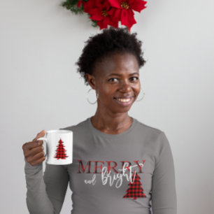 Merry en Bright Red Buffalo-spelstructuur T-shirt