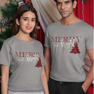 Merry en Bright Red Buffalo-spelstructuur T-shirt