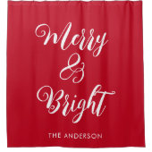 Merry en Bright Red Douchegordijn (Voorkant)