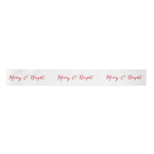 Merry en Bright Red | Holiday Ribbon Satijnen Lint (Voorkant)