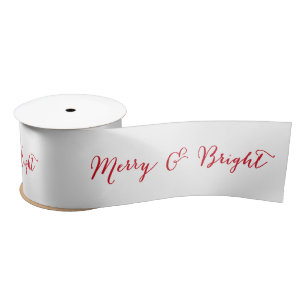 Merry en Bright Red   Holiday Ribbon Satijnen Lint