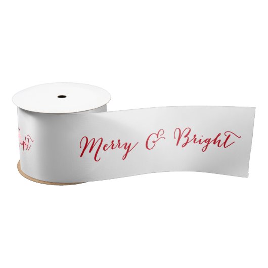 Merry en Bright Red | Holiday Ribbon Satijnen Lint (Spoel)