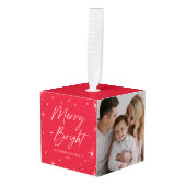 Merry en Bright Red Photo Decoratie (Voorkant hoekig)