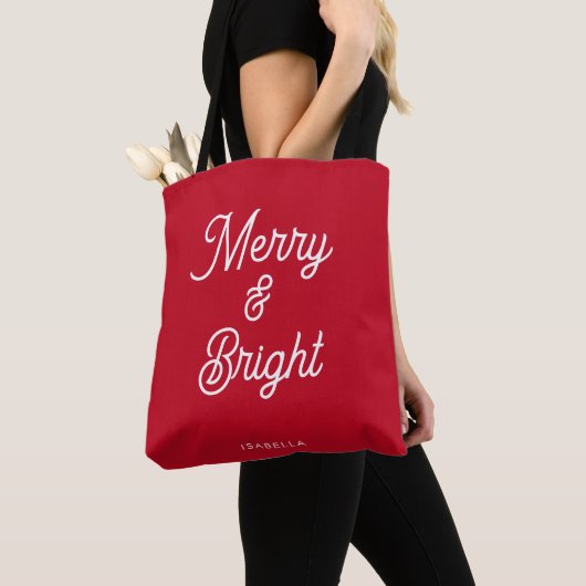 Merry en Bright Red Tote Bag (Dichtbij)