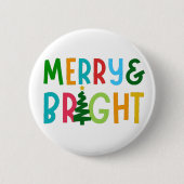 MERRY EN BRIGHT RONDE BUTTON 5,7 CM (Voorkant)