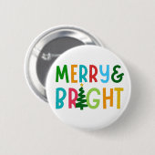 MERRY EN BRIGHT RONDE BUTTON 5,7 CM (Voorkant /achterkant)