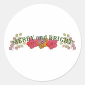MERRY EN BRIGHT RONDE STICKER (Voorkant)