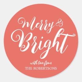 Merry en Bright | Rood Kerst sticker