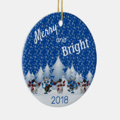 Merry en Bright Snowmen Keramisch Ornament (Rechts)