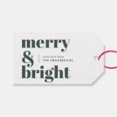 Merry en Bright | Stijlvolle boskerst Cadeaulabel (Voorkant (Horizontaal))