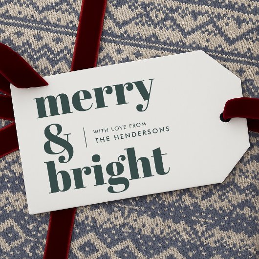 Merry en Bright | Stijlvolle boskerst Cadeaulabel