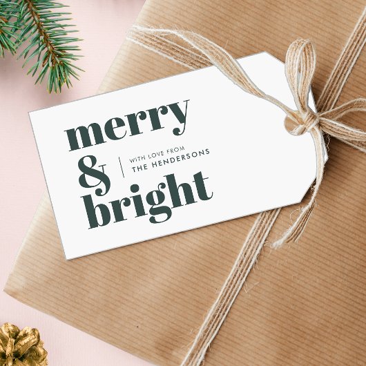 Merry en Bright | Stijlvolle boskerst Cadeaulabel