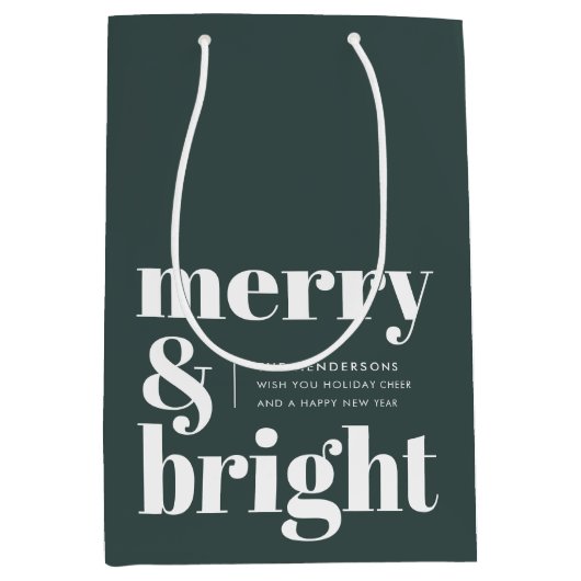 Merry en Bright | Stijlvolle boskerst Medium Cadeauzakje (Voorkant)