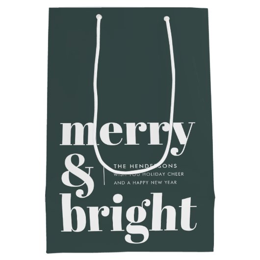 Merry en Bright | Stijlvolle boskerst Medium Cadeauzakje (Achterkant)