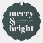 Merry en Bright | Stijlvolle boskerst Ornament Kaart (Achterkant)