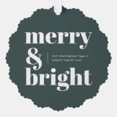 Merry en Bright | Stijlvolle boskerst Ornament Kaart (Voorkant)
