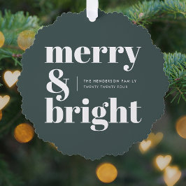Merry en Bright | Stijlvolle boskerst Ornament Kaart