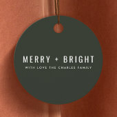 Merry en Bright | Stijlvolle donkergroene kerst Bedankjes Labels
