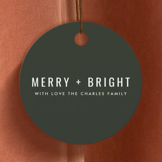 Merry en Bright | Stijlvolle donkergroene kerst Bedankjes Labels