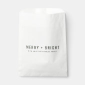 Merry en Bright | Stijlvolle donkergroene kerst Bedankzakje (Voorkant)