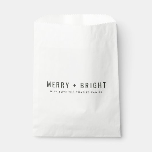Merry en Bright | Stijlvolle donkergroene kerst Bedankzakje (Voorkant)