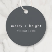 Merry en Bright | Stijlvolle kerst met houtskool Bedankjes Labels (Voorkant)