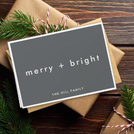 Merry en Bright | Stijlvolle kerst met houtskool Feestdagen Kaart