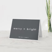 Merry en Bright | Stijlvolle kerst met houtskool Feestdagen Kaart (Voorkant)