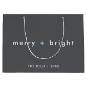 Merry en Bright | Stijlvolle kerst met houtskool Groot Cadeauzakje (Voorkant)
