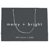 Merry en Bright | Stijlvolle kerst met houtskool Groot Cadeauzakje (Achterkant)