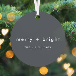 Merry en Bright | Stijlvolle kerst met houtskool Metalen Ornament