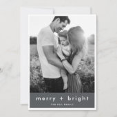 Merry en Bright | Stijlvolle kerstfoto Feestdagenkaart (Voorkant)