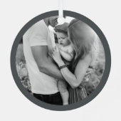 Merry en Bright | Stijlvolle kerstfoto Metalen Ornament (Achterkant)