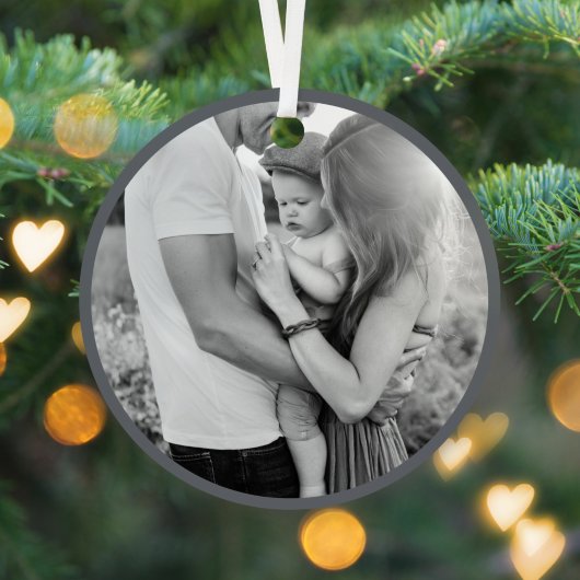 Merry en Bright | Stijlvolle kerstfoto Metalen Ornament