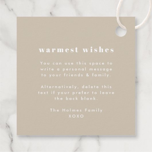 Merry en Bright | Stijlvolle serie Kerstmis Bedankjes Labels (Achterkant)