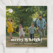 Merry en Bright | Stijlvolle serie Kerstmis Bedankjes Labels (Voorkant)