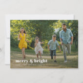 Merry en Bright | Stijlvolle serie Kerstmis Feestdagenkaart (Voorkant)