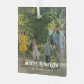 Merry en Bright | Stijlvolle serie Kerstmis Glas Ornament (Voorkant links)