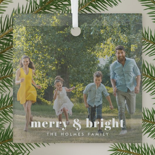 Merry en Bright | Stijlvolle serie Kerstmis Glas Ornament