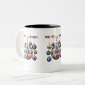 Merry en Bright Tweekleurige Koffiemok (Voorkant links)