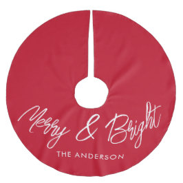 Merry en Bright Typography Script Rood Kerstboom Rok