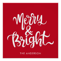 Merry en Bright Typography Script Rood