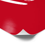 Merry en Bright Typography Script Rood Perfect Poster (Hoek)