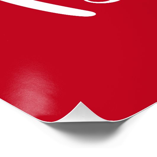 Merry en Bright Typography Script Rood Perfect Poster (Hoek)