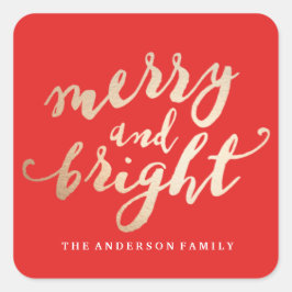 Merry en Bright | Vakantie Vierkante Sticker
