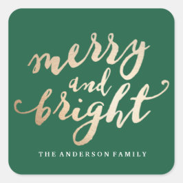 Merry en Bright | Vakantie Vierkante Sticker