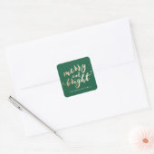 Merry en Bright | Vakantie Vierkante Sticker (Envelop)