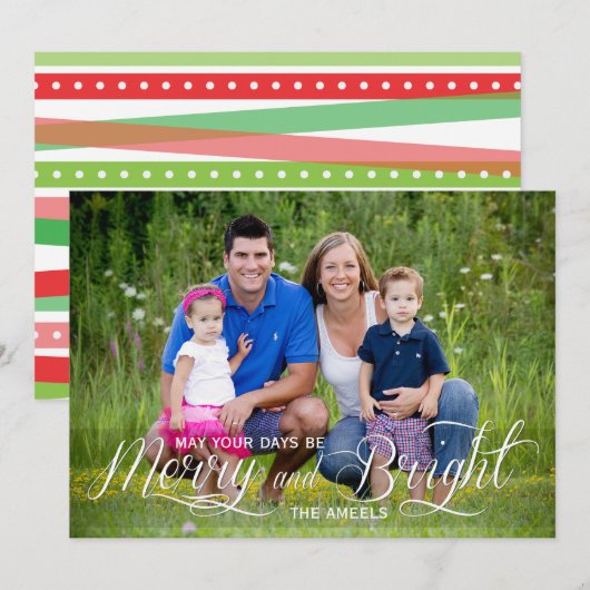 Merry en Bright | Vakantieknopkaart Feestdagenkaart (Voorkant / Achterkant)